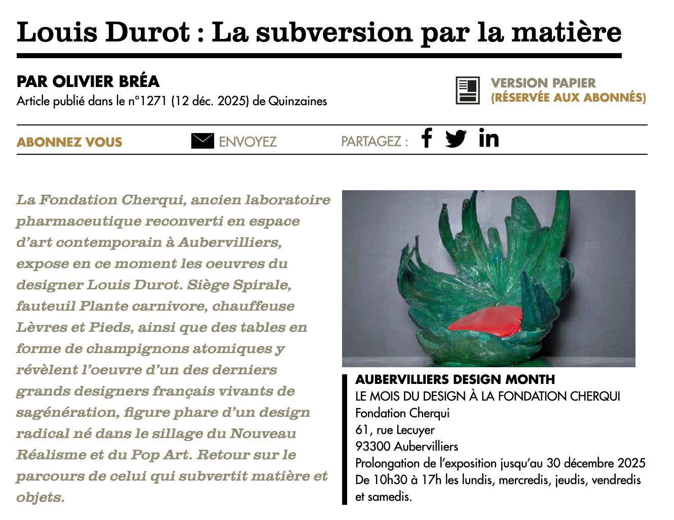 Quinzaines — Louis Durot